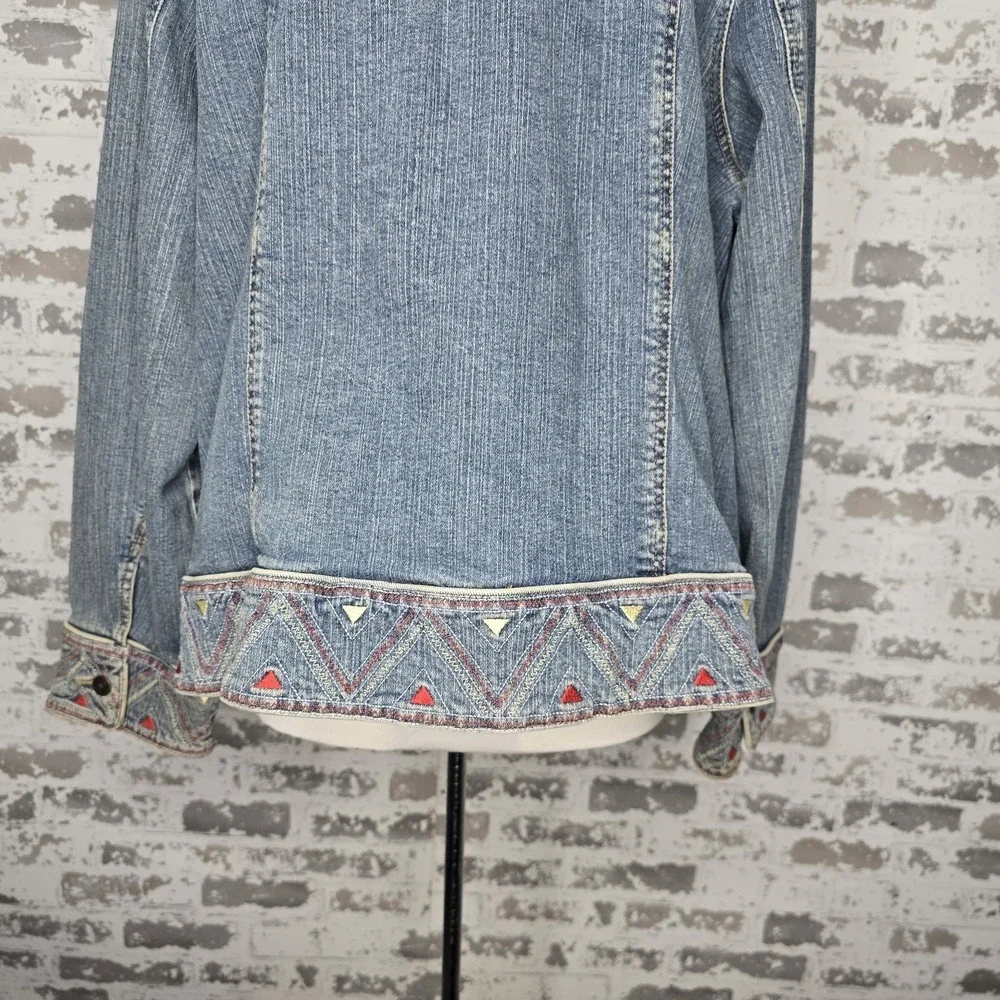 INC International Concepts Women Plus Size Embroidered Denim Jean Jacket Size 3X